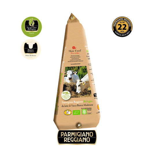 ORGANIC Parmigiano Reggiano from MODENA WHITE VACCINE Slow Food Presidium aged 22-24 months